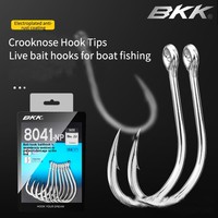 Hameçon 8041-NP à pointe barbelée, électroplaqué, en acier inoxydable antirouille, décalé, pour appât vivant, thon, marlin, poisson-chat, bar, pêche en mer, bateau
