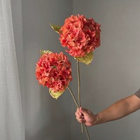 KEWEI 1836 Bunga Hydrangea Sutra Imitasi Kering Populer, Bunga Hydrangea Biru, Hiasan Meja Makan, Dekorasi Vas Dalam Ruangan
