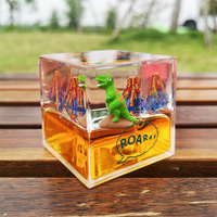 Cadeaux souvenirs poids de papier flottant liquide personnalisé cristal acrylique plastique forme cube presse-papier huile eau