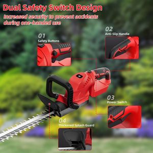 Taille-haie industriel portable rechargeable à batterie lithium, lame de 510 mm, outil de taille pour gauchers, garantie 1 an, outils de jardin - Product Image 6