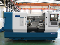QK1313 Torno CNC pipa ulir bubut 130mm lubang spindel Chuck ganda horisontal tugas berat kontrol GSK