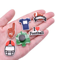 Breloques personnalisées en PVC pour chaussures de football américain avec designs de slogans « Touch Down », épingles à thème sportif pour chaussures, décorations pour sabots de jour de match