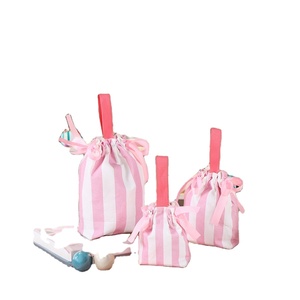 Sac de rangement en gros à cordon de serrage rayé mignon, mini sac Canny, sac à accessoires, sac à rouge à lèvres, emballage cadeau - Product Image 1