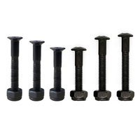 Kit d'accessoires de fixation pour skateboard : Vis et écrous, supports pour longboard, conception double-courbée, vis antidérapantes en acier au carbone noir