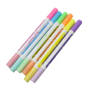 Özel tasarım toksik olmayan klasik çok floresan renkli fosforlu işaretleyici kalem DIY yapımı için ve kırtasiye tedarikçiler