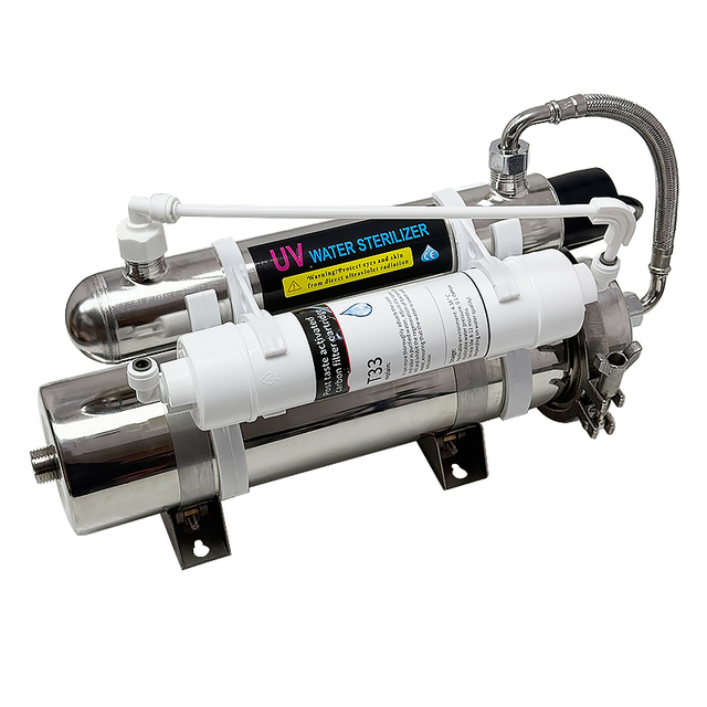 Electric UV 3-Stage Ultrafiltration Water Purifier Stainless Steel Filter for Sink Outdoor Use Drinking Water Treatment