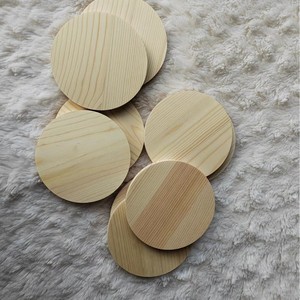 Piezas redondas de madera de pino para manualidades, decoración, accesorios de pintura, uso doméstico, colores auténticos, flores de paisaje, dibujos animados - Product Image 2