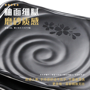 A5 <b>melamine</b> tableware, black hot pot restaurant side dishes, plastic <b>plates</b>, rectangular restaurant serving <b>plates</b>, long strip - Product Image 4