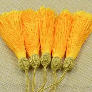 14厘米长立式菠萝帽流苏涤纶金条真丝流苏饰边窗帘领带绳优雅悬挂流苏 - Product Image 1