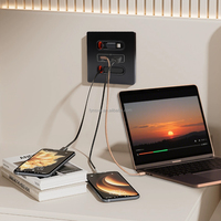 86 tipe 20W soket dinding USB pengisian cepat Panel sakelar kompatibel Android Apple 2 kabel Data tipe-c untuk sakelar ponsel