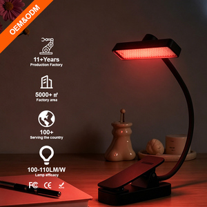 Lampe de lecture LED avec lumière ambrée 600nm, lampe de chevet à clip pour le confort oculaire, températures de couleur réglables, logo personnalisé, lampe de lecture à clip - Product Image 1