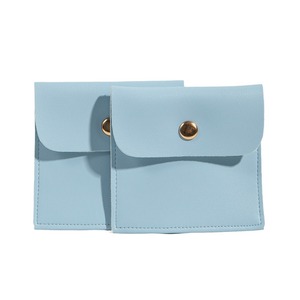 Pu Snap Button Envelope <b>Bags</b> 8x8cm Embossed Logo Jewelry Storage Pouches For Earrings And Ornaments - Product Image 5
