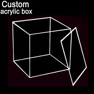 3x3x3 4x4x4 5x5x5 Box Custom Acrylic Screw Display Box Magnet Acrylic Cube Card Box Case Jewelry Showcase Acrylic Slid Box