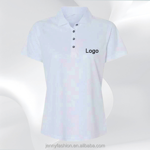 Polos de manga larga personalizados para mujer con impresión digital de 60 algodón y 40 poliéster y talla grande, camisetas de polo para mujer - Product Image 1