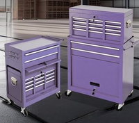 Carrito de Herramientas Multifuncional de Acero Laminado en Frío con Cerradura con Llave, Capacidad de Carga de 200 kg, Diseño Moderno, Múltiples Cajones, Recubrimiento Electrostático en Polvo