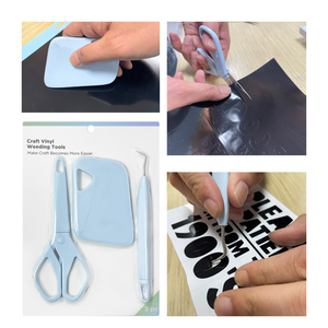 Kit de vinyle thermocollant intelligent Diylobby 12x12 <span class=keywords><strong>Mat</strong></span> R20 avec cartes de désherbage et ruban de transfert, lot de 10, pour T-shirt DIY Maker 3/Explore 3 10 - Product Image 6