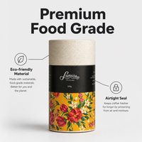 Emballage personnalisé en tube de carton écologique pour café, boîte ronde en papier de qualité alimentaire avec impression florale