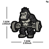 Nouvelle série Gorilla Fitness : Toile brodée pour écussons, résine pour vêtements, sacs à dos, gilets/vestes, accessoires pour chaussures/chapeaux