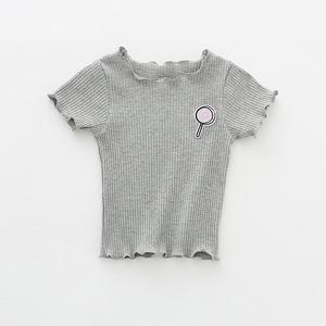 T-<span class=keywords><strong>shirt</strong></span> brodé à manches courtes pour enfants, couleur bonbon, décontracté, pour bébés filles et garçons, 1-4t, nouvelle collection été - Product Image 2
