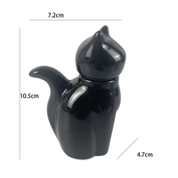 Upclay Distributeurs en forme de chat japonais en céramique porcelaine personnalisés pour bouteille de sauce soja pour chat Pot noir