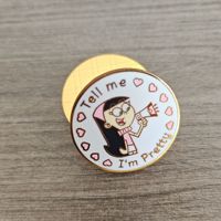 Badge en métal émaillé souple personnalisable, thème Fille Antique, pour fêtes de remise des diplômes - Accessoire de mode créatif Anime découpé à la forme