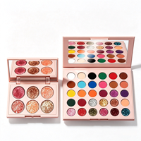 Palette de fards à paupières colorés OEM d'usine, 30 couleurs, grande palette assortie à 6 nuances, mini fards à paupières scintillants, emballage personnalisé, maquillage
