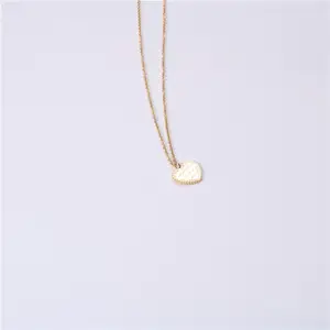 Engraved Letters Solid Stainless Steel Love Heart Pendant Necklace For Women 18k PVD Gold Plated Waterproof Jewelry