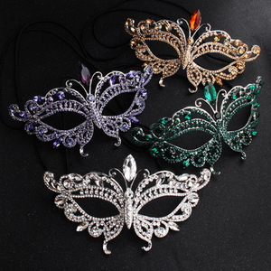 Mê Marquise Đảng mặt nạ pha lê Rhinestone Masquerade Venetian Mardi Gras Đảng mặt nạ với satin <span class=keywords><strong>Tie</strong></span> trở lại - Product Image 2