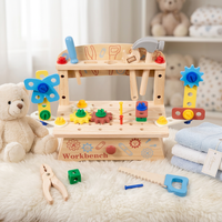 Nuevo Juguete Educativo Montessori de Madera, Mesa de Herramientas con Juego de Tuercas, Modelo para Niños de 2 a 4 Años, Juego de Padres e Hijos Qiaike TC-8613