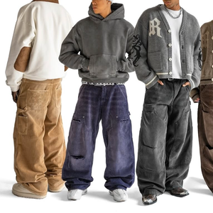 <span class=keywords><strong>Pantaloni</strong></span> larghi in cotone 100% da <span class=keywords><strong>uomo</strong></span> <span class=keywords><strong>di</strong></span> alta qualità per <span class=keywords><strong>uomo</strong></span> <span class=keywords><strong>pantaloni</strong></span> larghi lavati in <span class=keywords><strong>velluto</strong></span> <span class=keywords><strong>a</strong></span> <span class=keywords><strong>coste</strong></span> larghi e in difficoltà - Product Image 2