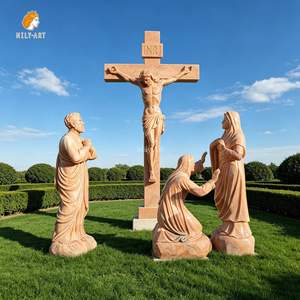 Statua di Gesù Crocifisso a Grandezza Naturale in Marmo, Scultura Religiosa Intagliata a Mano, Personalizzabile <span class=keywords><strong>per</strong></span> Esterni e Chiese - Product Image 2