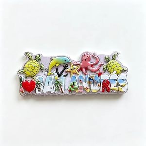 Aimant <span class=keywords><strong>de</strong></span> réfrigérateur personnalisé en résine, motifs tortue <span class=keywords><strong>de</strong></span> mer, pieuvre, dauphin 3D, thème vie marine, San Andrés Colombie, Pâques, mariage, aimant puissant - Product Image 1