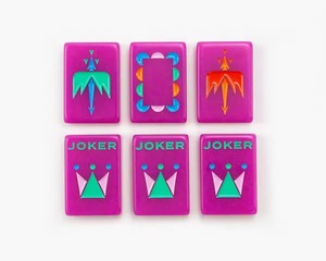 Tuiles de Mahjong Américaines en Acrylique Simple Couche, Série Premium Halo, Ligne Classique Moderne de Luxe, Violet Néon, 160 Pièces, Vente en Gros et au Détail - Product Image 5