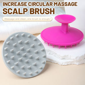 Customized Silicone <b>Soft</b> Touch Round Shampoo <b>Brush</b> with Meridian Massage Comb for Salon & Home Use <b>Hair</b> Washing - Product Image 5
