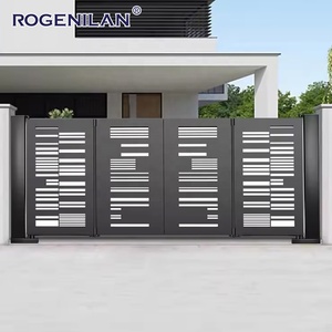 Rogenilan Aluminium Pliant Tuinpoort Barrière Portes Usine Allée Personnalisée Portes Extérieures <span class=keywords><strong>Prix</strong></span> Eingangstor - Product Image 1