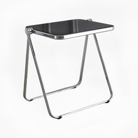 Moderner Klappbarer Kaffeetisch Tragbarer Metall-Beistelltisch für Wohnzimmer, Terrasse, Balkon und Café-Möbel