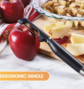 ที่ปอกเปลือกผักผลไม้แบบใช้มือ ทำจากสแตนเลส พร้อมด้ามจับพลาสติก - ที่ปอกเปลือกผักผลไม้ตามหลักสรีรศาสตร์ - Product Image 4