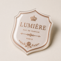 Autocollant dôme personnalisé en PVC 3D avec résine époxy cristalline, étiquette transparente en caoutchouc souple, badge logo pour la décoration d'emballages de flacons de parfum
