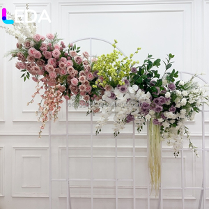 LEDA White Curved Shape Acrylic Party <b>Backdrop</b> Pvc Wedding Door Arch <b>Stand</b> <b>Backdrop</b> Event Decoration Party 3D Decoration Wall - Product Image 4