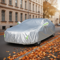 Housse de voiture BAOJUN extérieure, argentée, imperméable, protection UV, protection quatre saisons, anti-soleil, anti-poussière, tissu Oxford