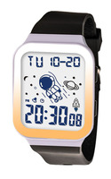 Jam Tangan Digital Anak LASIKA WF177 Astronaut Bentuk Kotak Tahan Air 3BAR Lampu LED Alarm Stopwatch TPU Sport