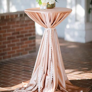 Khăn Trải Bàn Cocktail Cao Cổ Polyester, Màu Trơn, Khăn Bàn Tiệc, Sự Kiện, Khăn Trải Bàn Tròn Để Làm Cỏ - Product Image 4