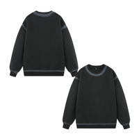 Sweat-shirt personnalisé vintage délavé en tissu épais pour homme, style streetwear rétro, col rond dégradé, coupe ample, épaules tombantes, pull à capuche