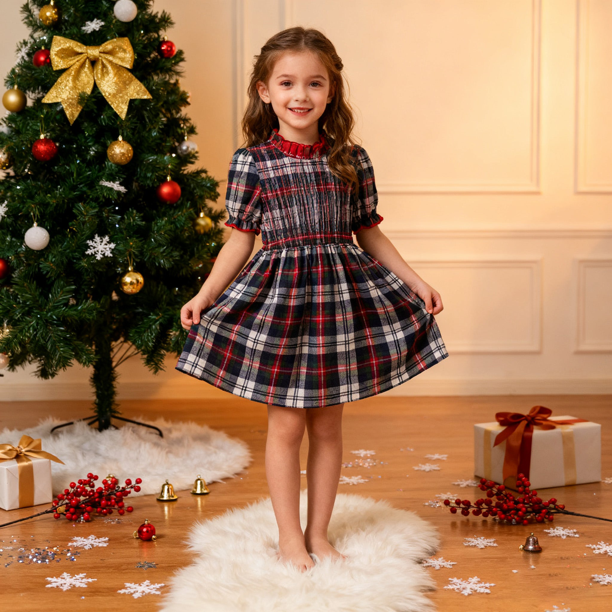 Plaid Christmas Dress - Festive Fashion for Girls & Women