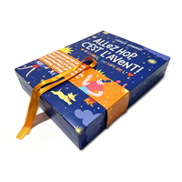 Boîte de calendrier de l'avent pliable haut de gamme écologique de style français |   Compte à rebours du ciel étoilé de 24 jours |   Emballage avec ruban à nouer, couleur pleine
