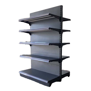 Heavy Duty Custom Double-Sided Cold <b>Rolled</b> Steel Supermarket Store Shelves Gondolas Display <b>Racks</b> for Brand Shanghai - Product Image 1