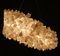 Lustre créatif en cristal naturel de luxe nordique, en forme d'anneau, pour salon, salle à manger et chambre à coucher