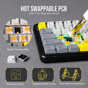Teclado mecánico para juegos AJAZZ AK680 Maximum, cableado, RGB, con tasa de sondeo de 8k, interruptores magnéticos intercambiables en caliente. - Product Image 6