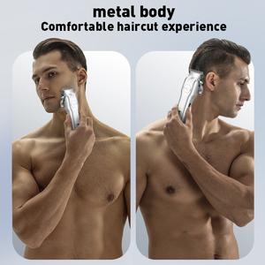 Tondeuse à cheveux électrique sans fil professionnelle Lanumi BES-518 pour hommes, or/argent, métal, rechargeable par USB, 10W, écran LCD, hôtel - Product Image 3