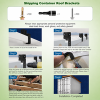 Supports de toit inclinés JH-Mech pour abri, fixation par boulons, en acier galvanisé durable, pour conteneurs maritimes
